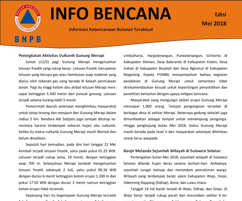 Info Bencana Mei 2018