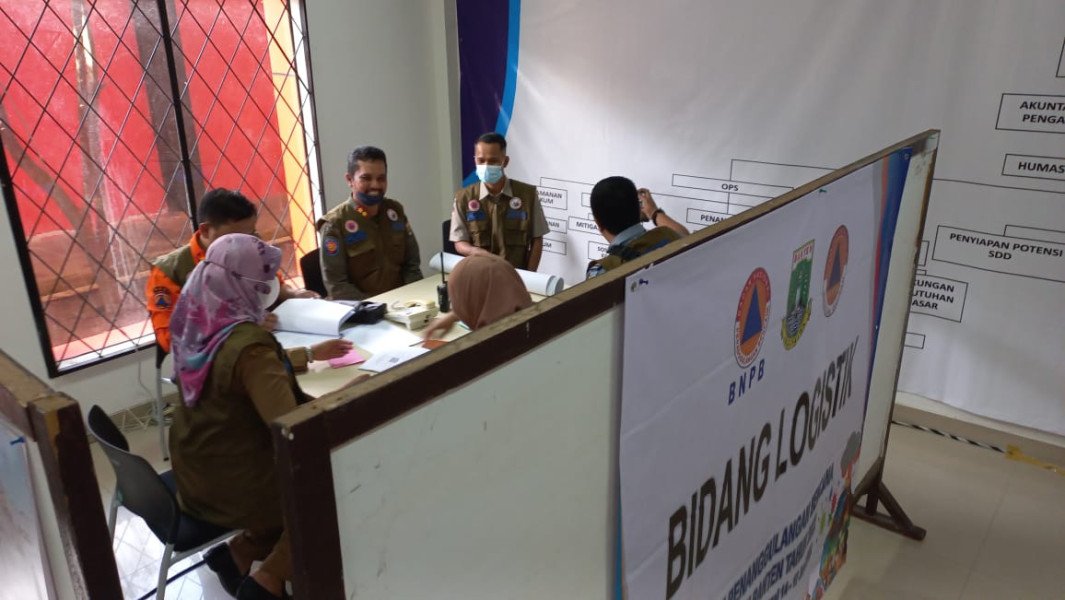 Geladi Posko atau Command Post Exercise (CPX) dengan peserta perwakilan pelaku kebencanaan se-provinsi Banten, Selasa (14/6).