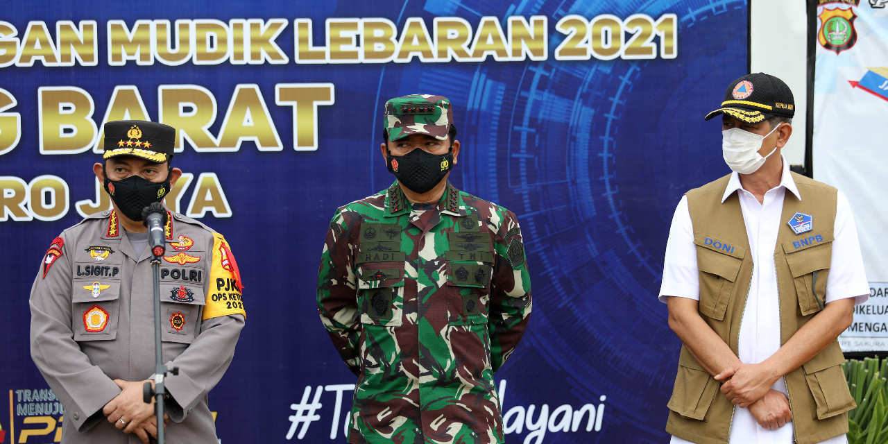 H-1 Idul Fitri 1442 H, Ketua Satgas Bersama Ketua DPR RI, Kapolri, Panglima TNI dan Dua Menteri Tinjau Penyekatan Mudik