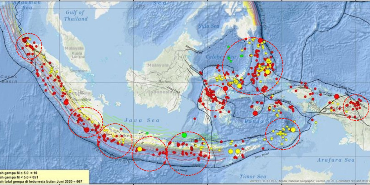 Dua Gempa Tercatat Sebagai Bencana dari Ratusan Kejadian Sepanjang Juni 2020