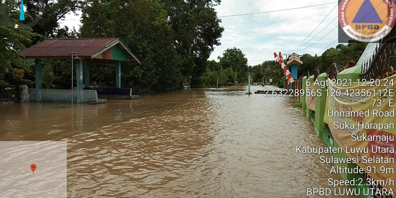 Banjir Rendam Dua Dusun, BPBD Kabupaten Luwu Utara Siapkan Kebutuhan Logistik bagi Warga Terdampak