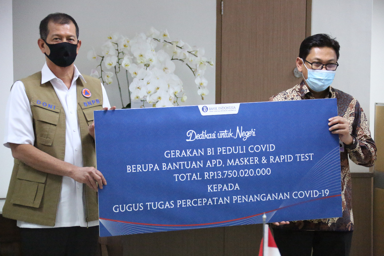 Bank Indonesia Donasikan Alat Kesehatan Penanganan COVID-19 Melalui Gugus Tugas Nasional