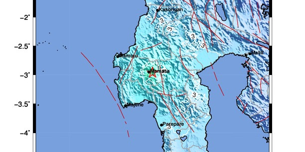 Gempa M5,3 Dirasakan Kuat di Kabupaten Mamasa