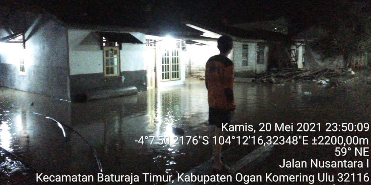 Anak Sungai Meluap, Kabupaten Ogan Komering Ulu Tergenang Banjir