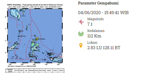 Gempa Magnitudo 6,8 Guncang Morotai dan Sekitarnya, Tak Berpotensi Tsunami