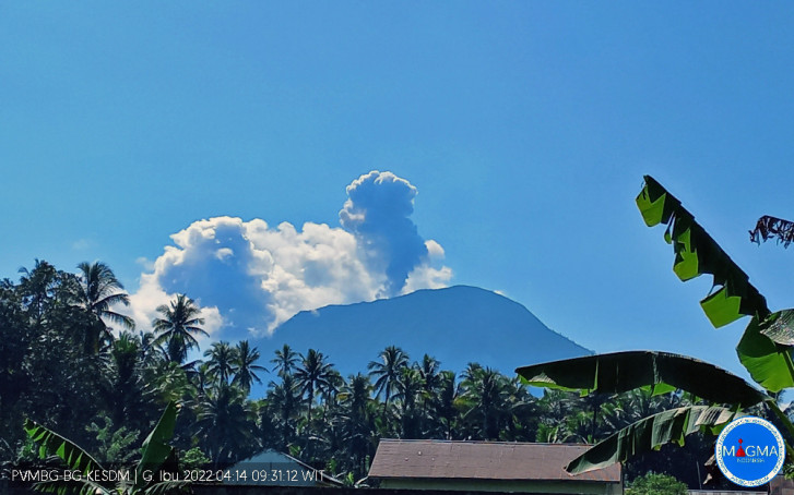 Gunungapi Ibu Erupsi, Muntahan Kolom Abu Teramati Setinggi 800 Meter