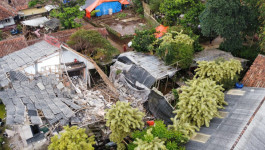 Foto Udara Kondisi Pemukiman Warga Pascagempa Cianjur