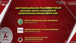 Pusdiklat PB BNPB Raih Penghargaan Pelayanan Publik Tahun 2021