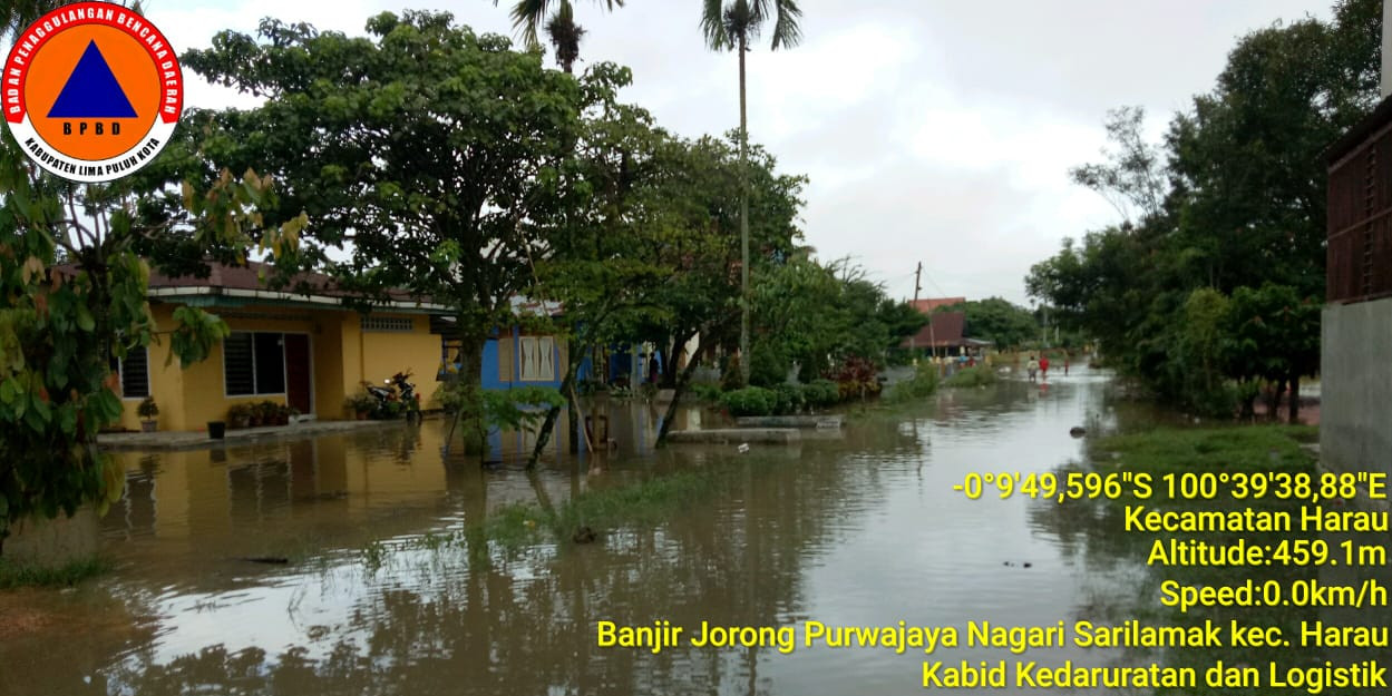 Sungai Batang Manggilan Meluap, Ratusan Rumah di Kabupaten Lima Puluh Kota Terdampak Banjir