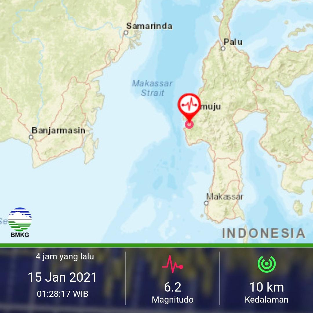 [Update] - Sebanyak 56 Orang Meninggal Akibat Gempa M6,2 di Sulawesi Barat