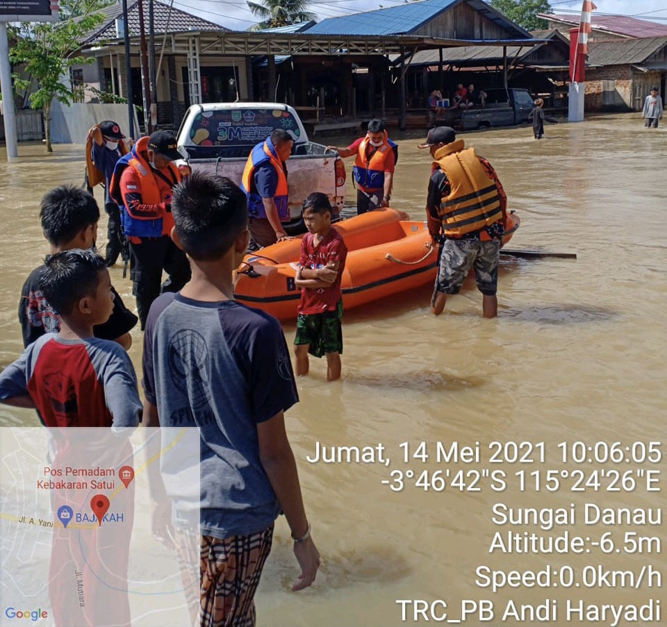 [Update] Banjir di Kabupaten Tanah Bumbu Belum Surut, Lebih Dari Dua Ratus Warga Bertahan di Pengungsian