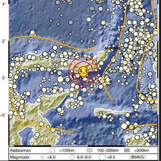 Gempa M 5,3 Guncang Bolaang Mongondow Selatan, Sulawesi Utara