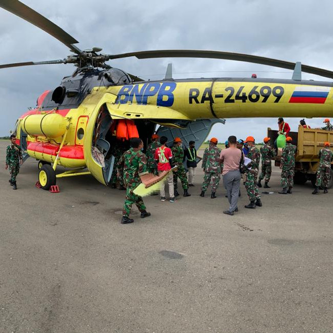 Helikopter BNPB Distribusi Bantuan Jangkau Desa-desa Terisolir Pascagempa M6,2 Sulbar