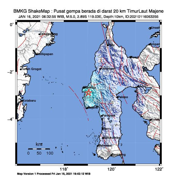 Gempa M5,0 Kembali Terjadi Di Kabupaten Majene