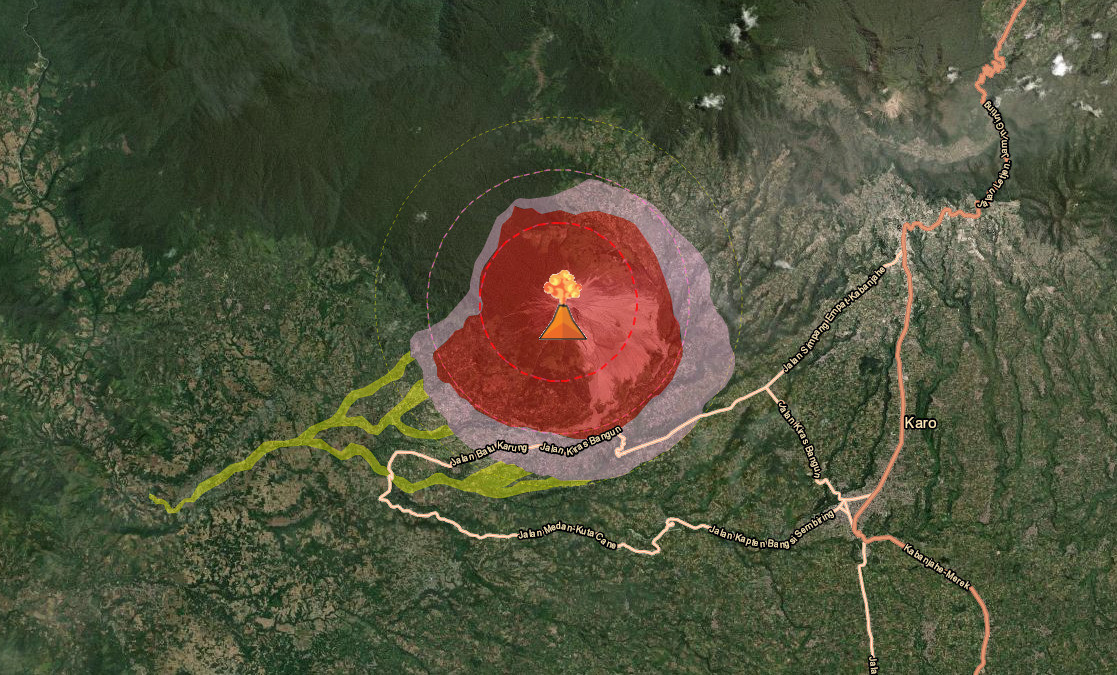 Tinggi Kolom Abu Erupsi Gunung Sinabung Capai 1.500 m