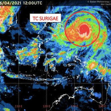 Siklon Tropis Surigae Meningkat 24 Jam Kedepan, Sembilan Provinsi Diminta Tingkatkan Kesiapsiagaan
