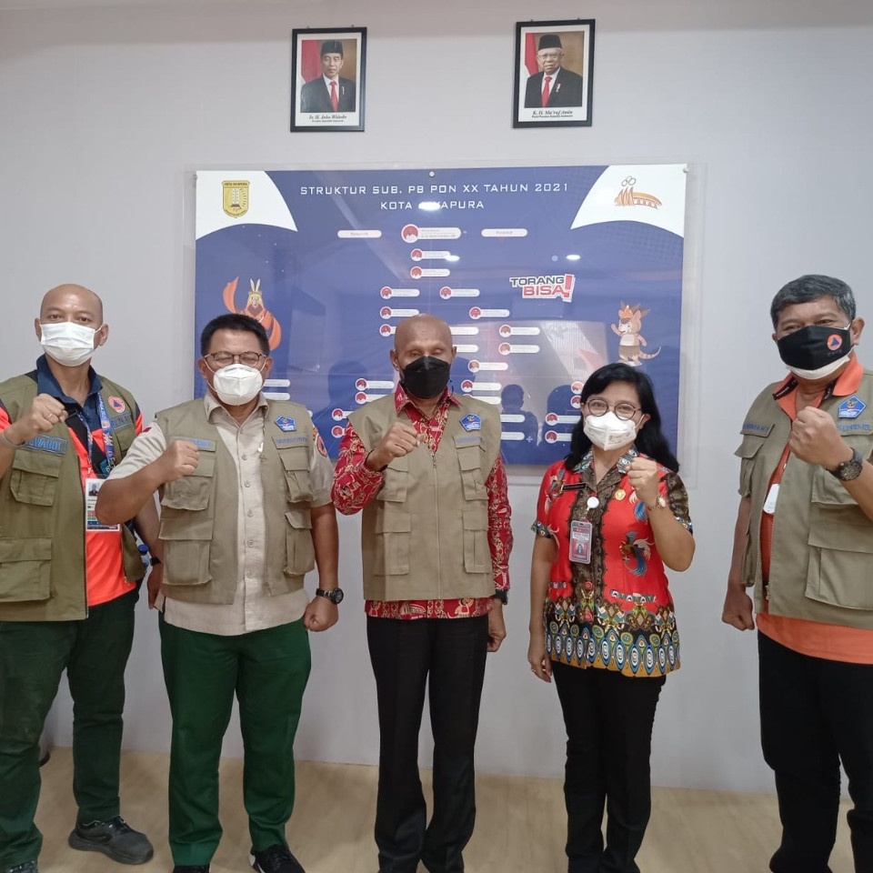 Posko Subsatgas Kota Jayapura Gandeng Unsur Pentahelix Dalam Penyebaran Masker