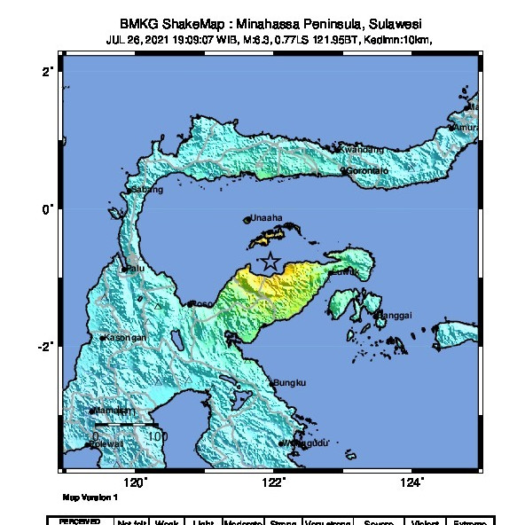 Gempa bumi M6.5 Guncang Wilayah Kabupaten Tojo Una Una