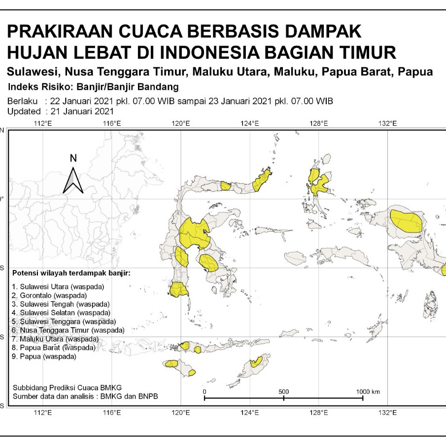 Siaga Potensi Dampak Prakiraan Cuaca  Hujan Lebat Wilayah Aceh dan Sumut