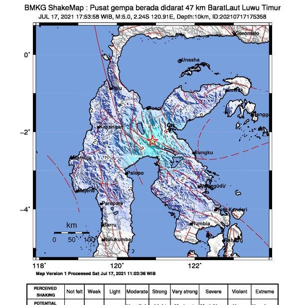 Warga Luwu Timur Rasakan Guncangan Sedang Gempa M5,0