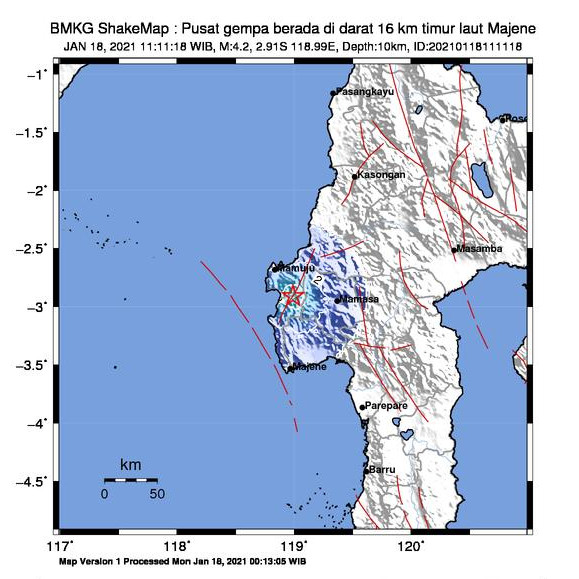 Gempa M4,2 Kembali Guncang Kabupaten Majene