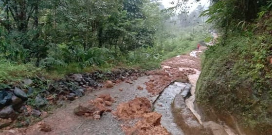 Tanah Longsor Mengakibatkan Sebanyak 15 Rumah Warga Tasikmalaya Rusak Ringan Hingga Sedang